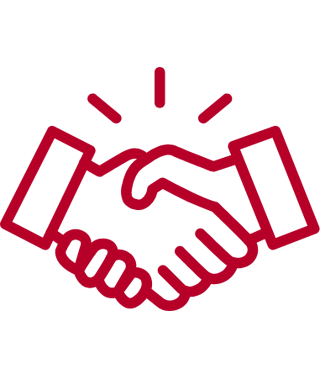 A red logo of the American Red Cross with a cross symbol in the center.