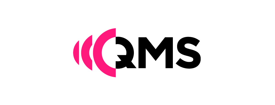 Silhouette of a dog in black with pink sound waves emanating from its mouth, indicating the dog is barking or making noise.